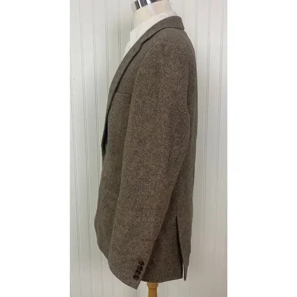 Men J. Crew Thompson 2-button wool tweed blazer suit jacket sport coat 44R
